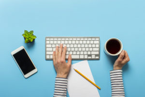 Woman works in the office